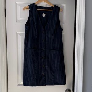 a new day Navy Striped Button-Down Dress